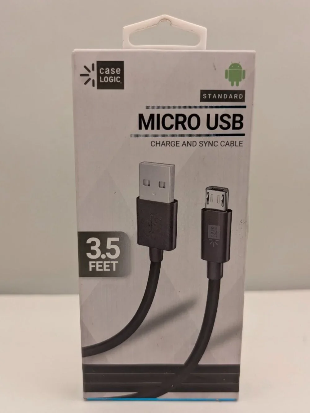 CASE LOGIC Standard Micro USB Charge & Sync Cable | CL-CBLMC-BLK | 3.5' | NEW